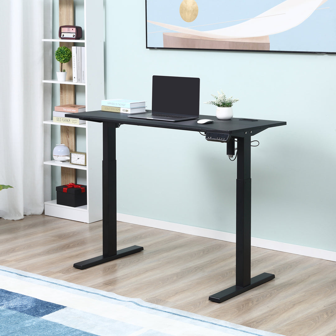 Electric Height Adjustable Standing Desk, 120 cm x 60 cm Memory Preset Stand Up Workstation for Home, Office, Black