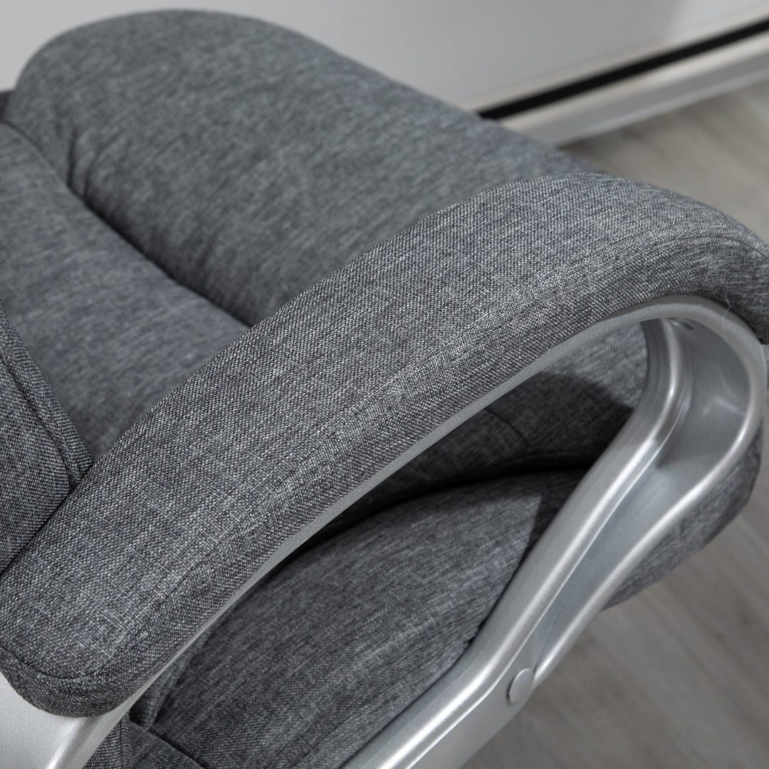 Vinsetto Ergonomic Office Chair Task Chair for Home with Arm, Swivel Wheels, Linen Fabric, Grey