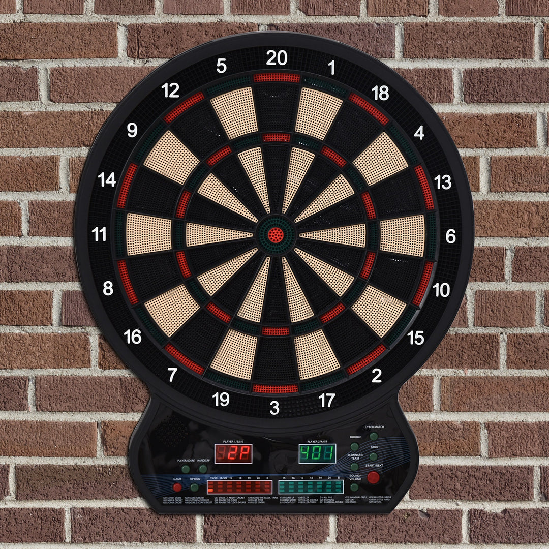 LED Dartboard Electronic Scoreboard 8 Players 27 Games Family Fun w/ 12 Darts 30 Heads Home Office Classic Game