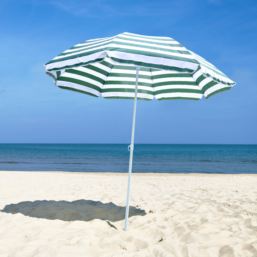 Outsunny Large 1.8m Patio Garden Beach Sun Crank Umbrella Sunshade Folding Tilt Crank Parasol New