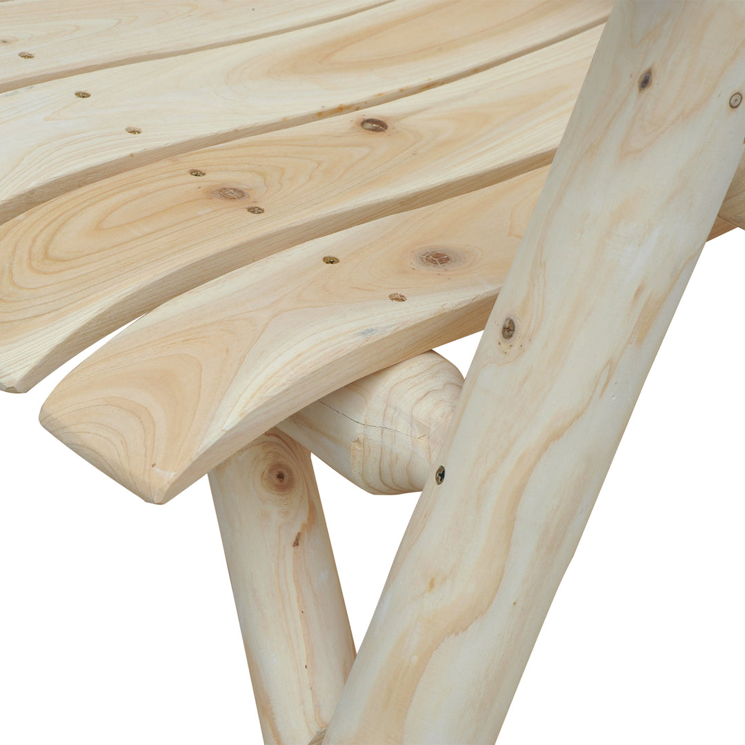 Outdoor Lounge Chairs, Fir Wood Adirondack Outdoor Patio Lawn Deck Furniture Lounge Chair, Natural Wood