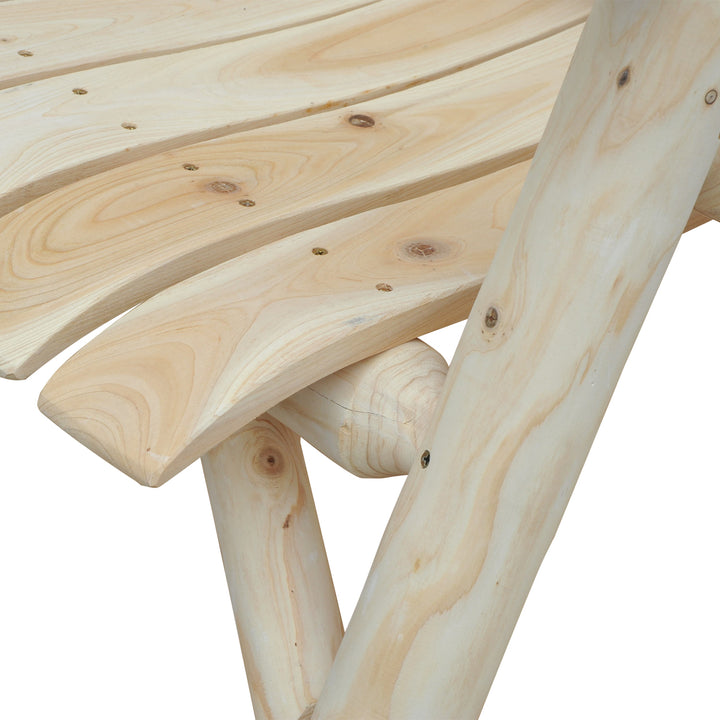 Outdoor Lounge Chairs, Fir Wood Adirondack Outdoor Patio Lawn Deck Furniture Lounge Chair, Natural Wood