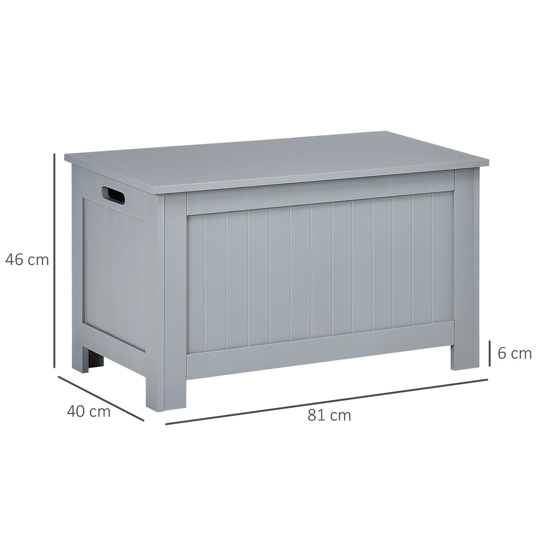 Large Storage Box Toy Chest Cabinet Container Unit Organizer with Lid & Safety Hinges, Grey