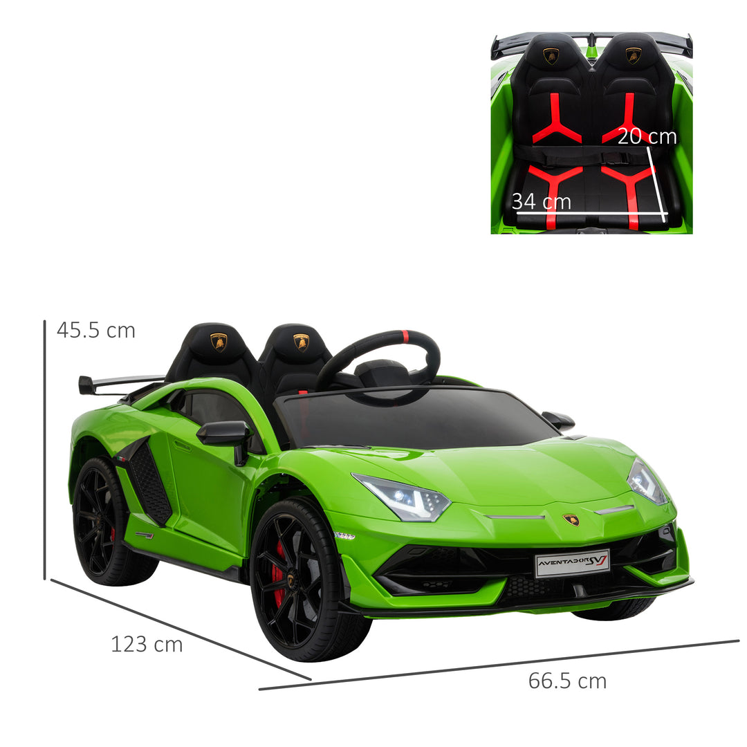 Compatible 12V Battery-powered Kids Electric Ride On Car Lamborghini Aventador Sports Racing Car Toy with Parental Remote Control Music Green