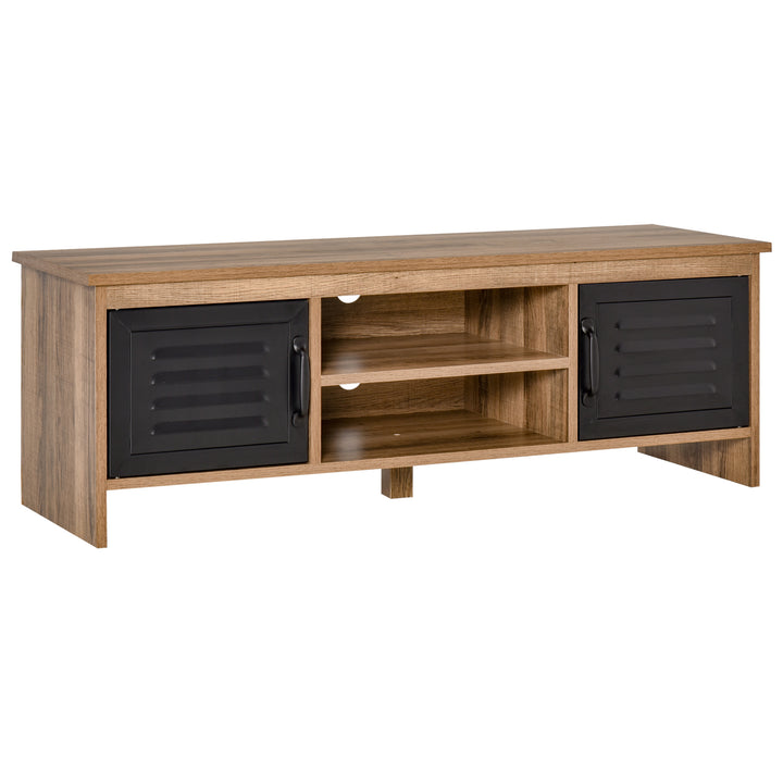 TV Stand Cabinet Unit for TVs up to 42 Inches with 2 Drawers and 2 Storage Compartment Wire Hole Entertainment Console for Living Room Black