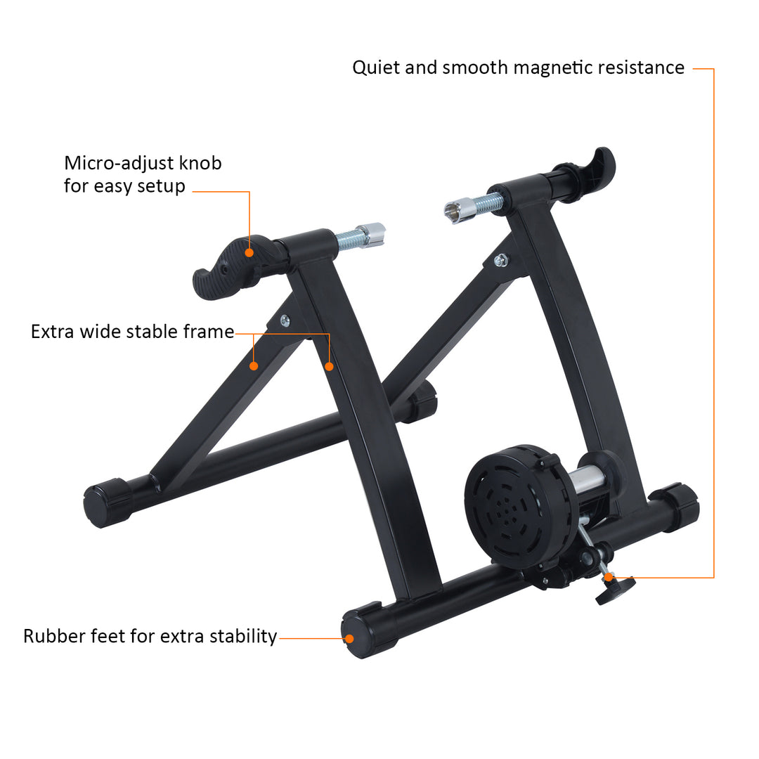Foldable Indoor Bike Turbo Trainer-Black