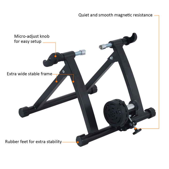 Foldable Indoor Bike Turbo Trainer-Black