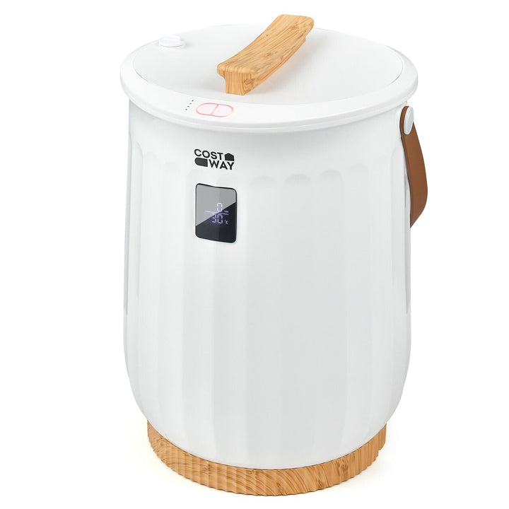 Luxury Bucket Towel Warmer with LED Display Timer and Handle-White