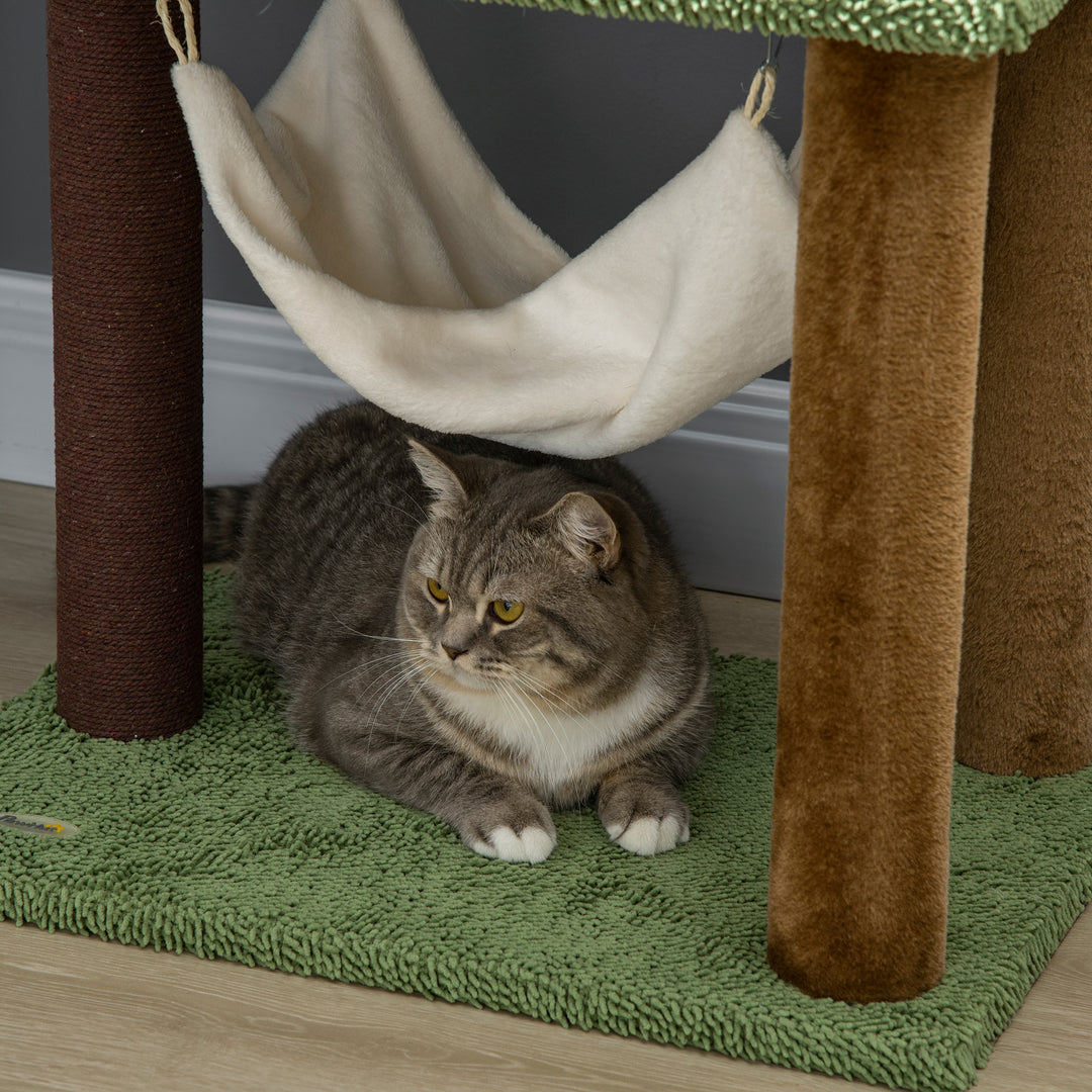 Cat Tree, Cat Tower with Sisal Scratching Post, Hammock- Green