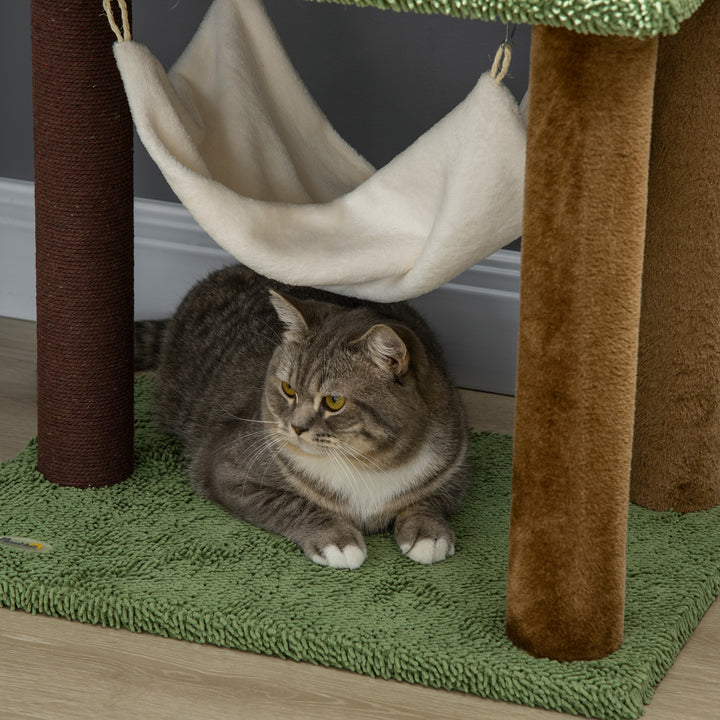 Cat Tree, Cat Tower with Sisal Scratching Post, Hammock- Green