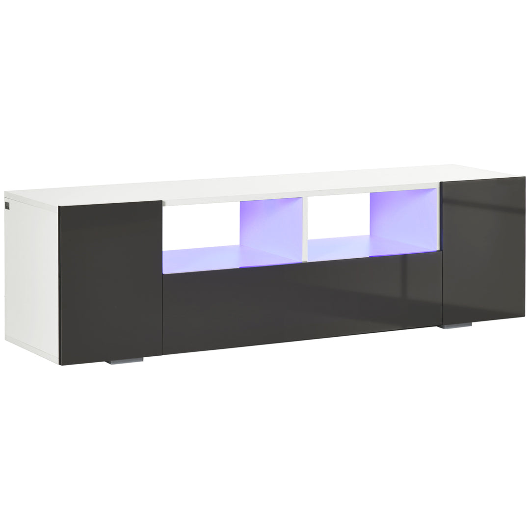 Modern TV Stand Unit for TVs up to 60" with LED Lights - Grey