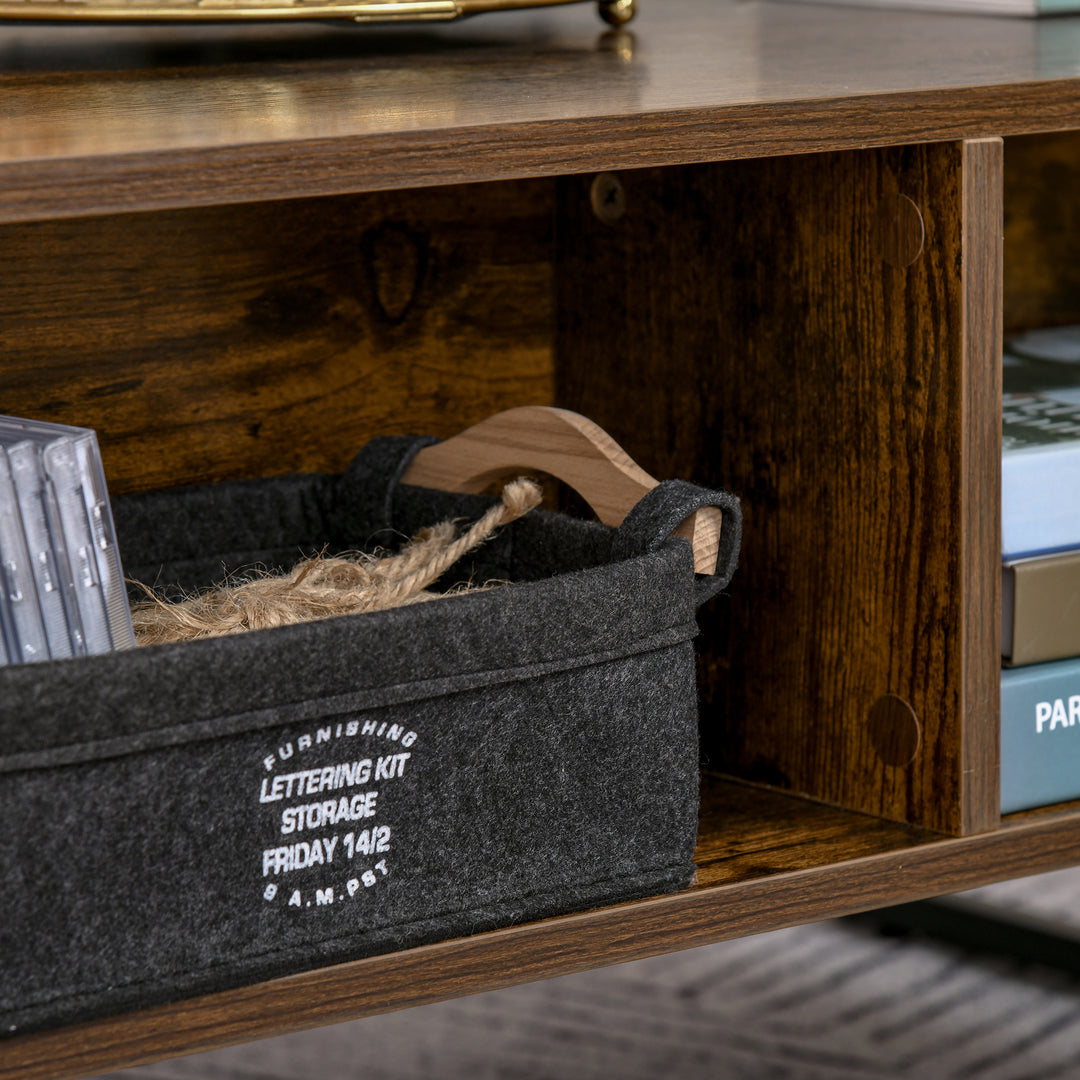 Extendable Coffee Table Lift Top Desk w/ Hidden Storage Compartment Drawer Metal Frame - Brown