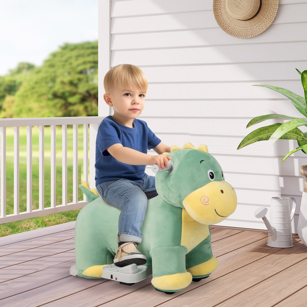 6V Electric Animal Ride On Toy with Music Function-Green