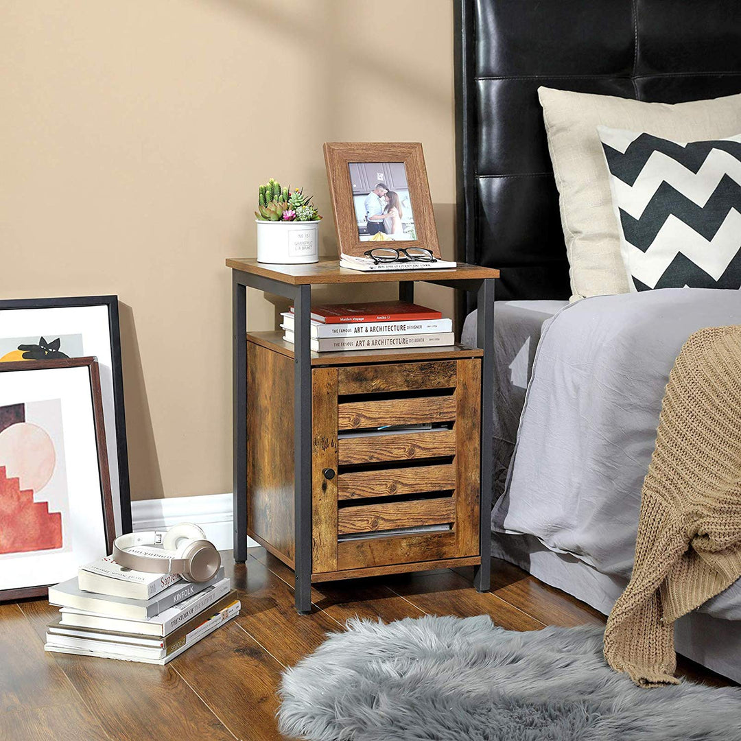 Bedside Table with 2 Shelves