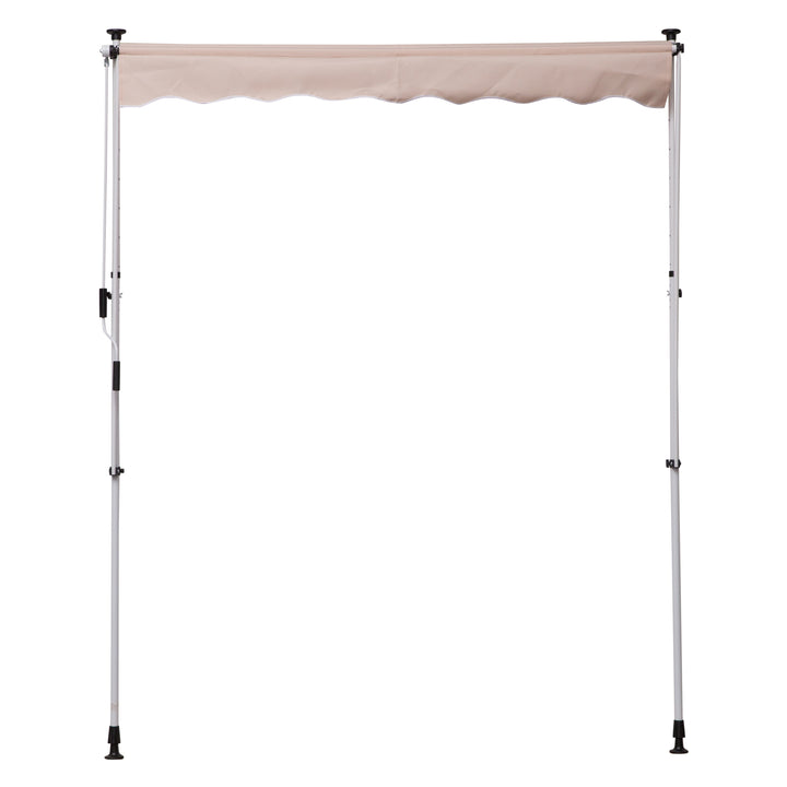 2x1.5m Garden Patio Manual Awning Canopy Sun Shade Shelter Adjustable Aluminium Frame Awning Beige