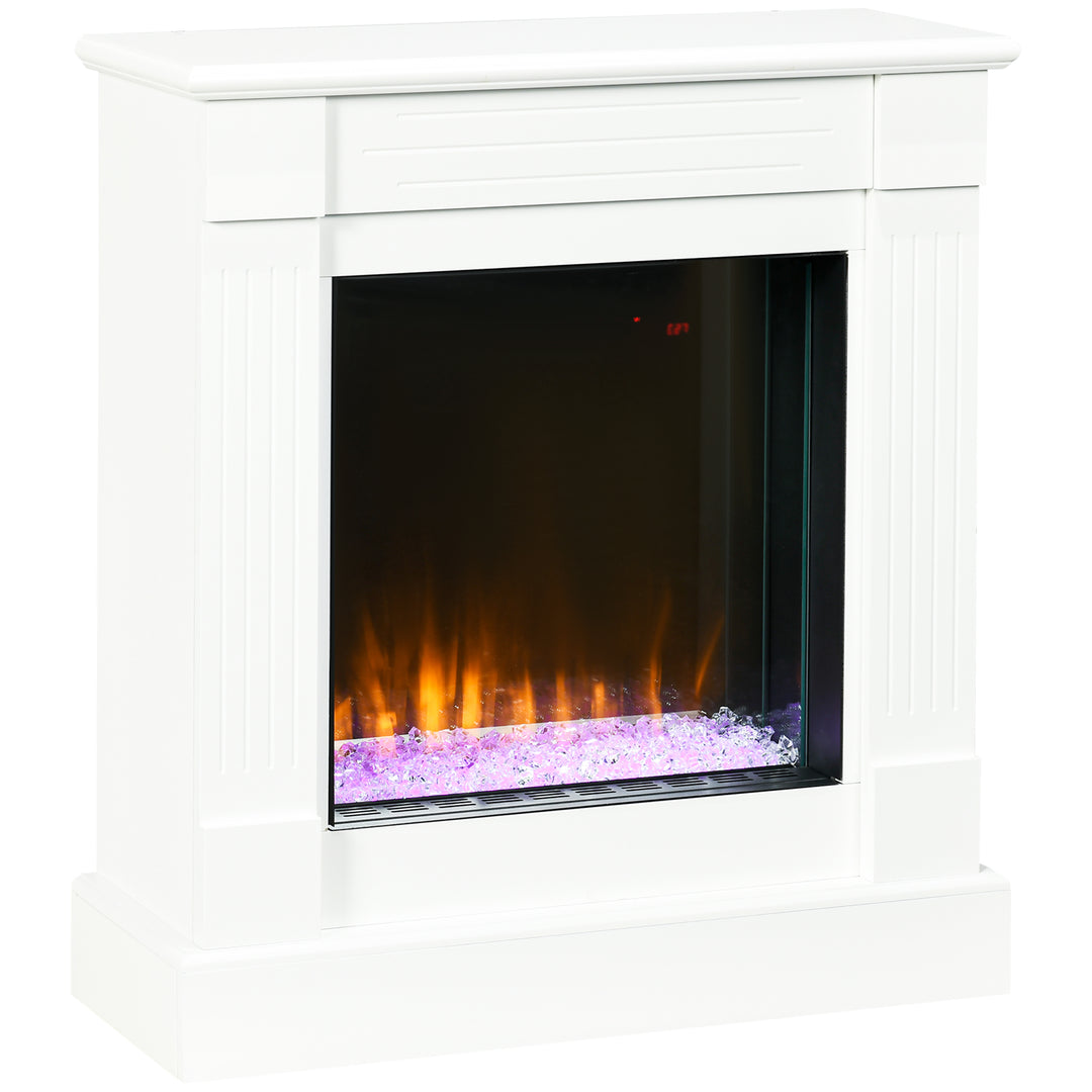 Electric Fireplace w/ Remote Control, Timer- White
