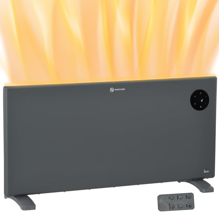 2000W Space Heater, Freestanding or Wall Mounted, Electric Convector Heater with Adjustable Thermostat, Timer, Grey