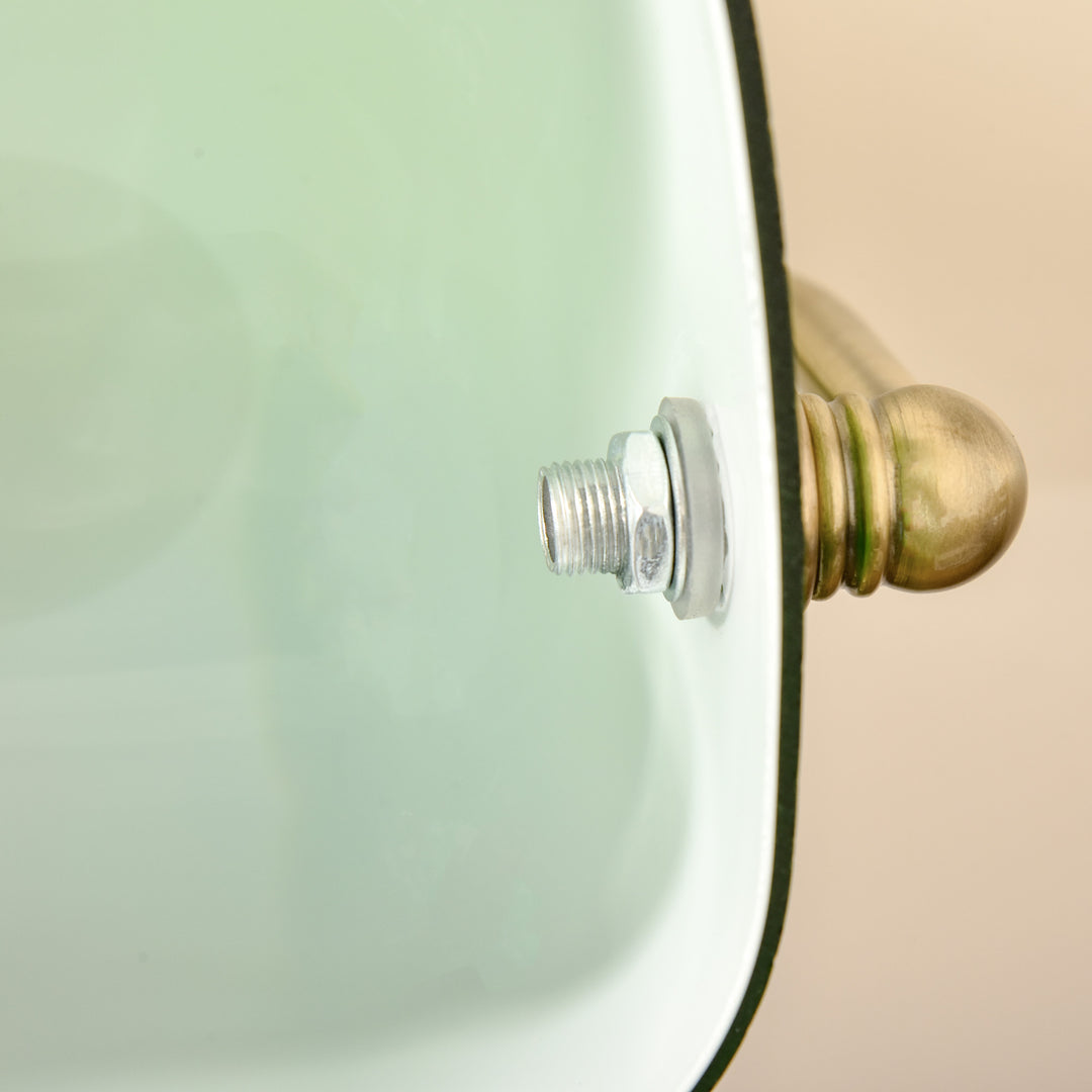 Banker's Table Lamp with Antique Bronze Base