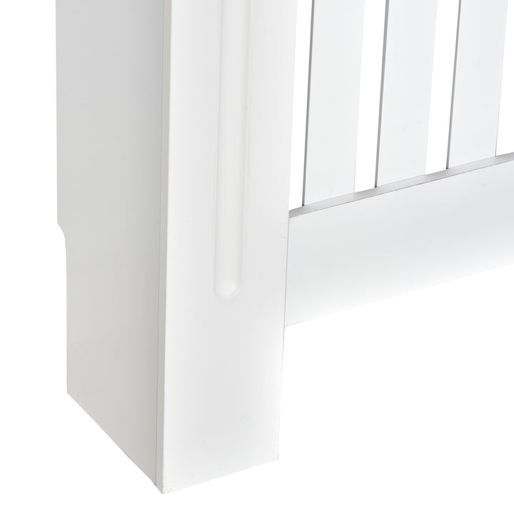 Slatted Radiator Cover Painted Cabinet MDF Lined Grill in White 172L x 19W x 81H cm