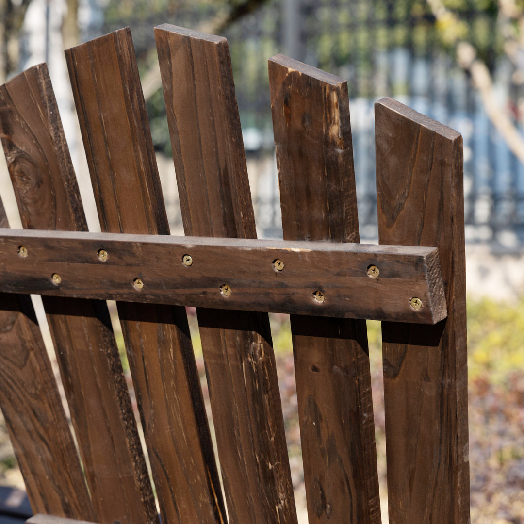 Outsunny 2 Seater Garden Bench Comfortable Fir Logs Love Chair with Wheel-Shaped Armrests, Outdoor Adirondack Wooden Loveseats, Carbonized colour