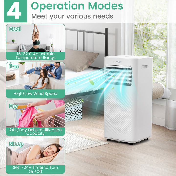 9000 BTU 3-in-1 Portable Air Conditioner with Sleep Mode-White