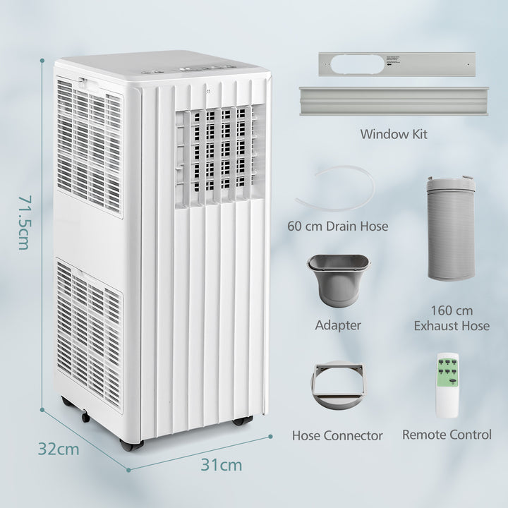 3-in-1 9000 BTU Portable Air Conditioner with App Control-White