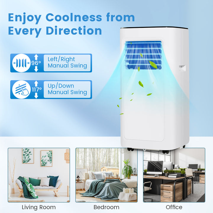 Portable Air Conditioner with Dehumidifier Fan- White