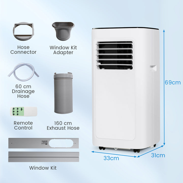 Portable Air Conditioner with Dehumidifier Fan- White