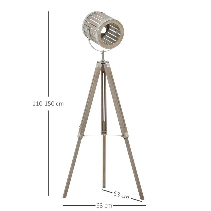 Floor Lamps for Living Room Unique Wood Frame Adjustable Shade Height Unique Vintage Spotlight Metal Home Office Furniture Lighting