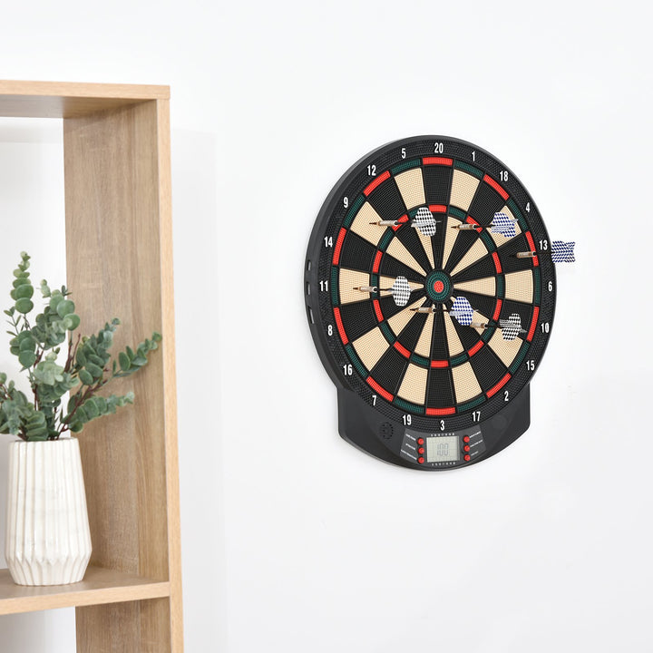 Plastic Electronic Dartboard w/ 6 Darts Black