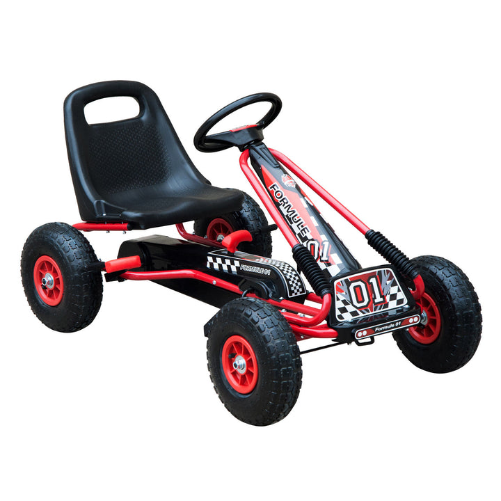 Kids Children Pedal Go Kart Cart Air Inflatable Tyres Motor Racing Style Suitable for 3 to 8 Years