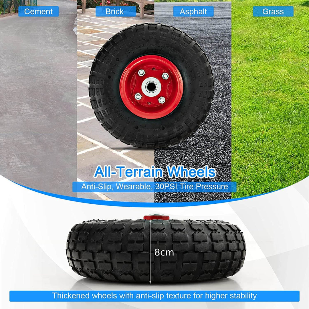 Steel Firewood Log Rack with Shockproof Rubber Wheels