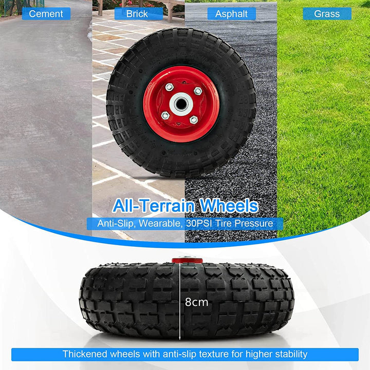 Steel Firewood Log Rack with Shockproof Rubber Wheels