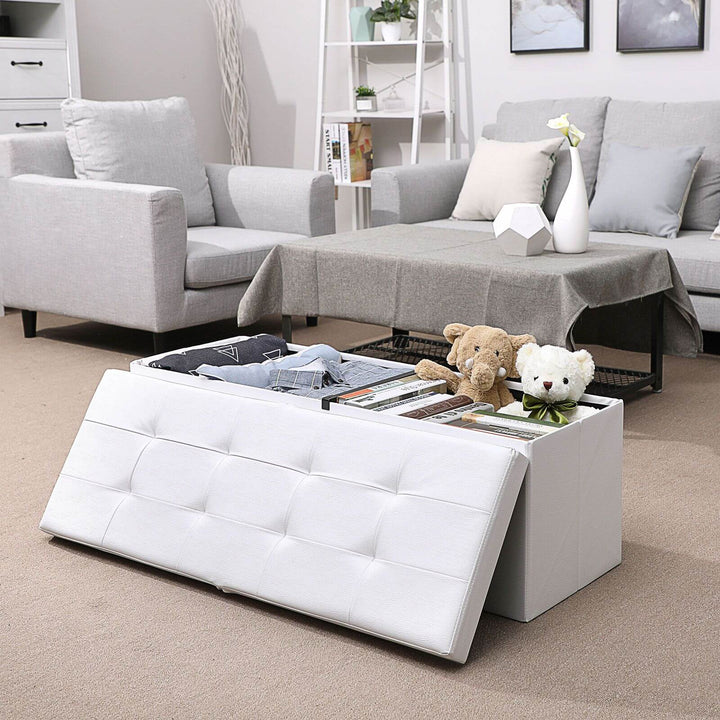 Folding Storage Ottoman Bench