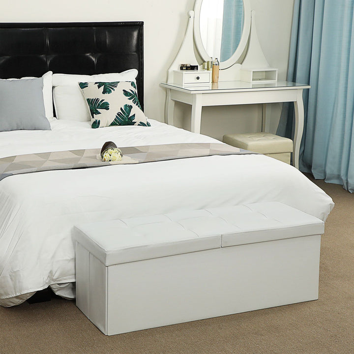 Folding Storage Ottoman Bench