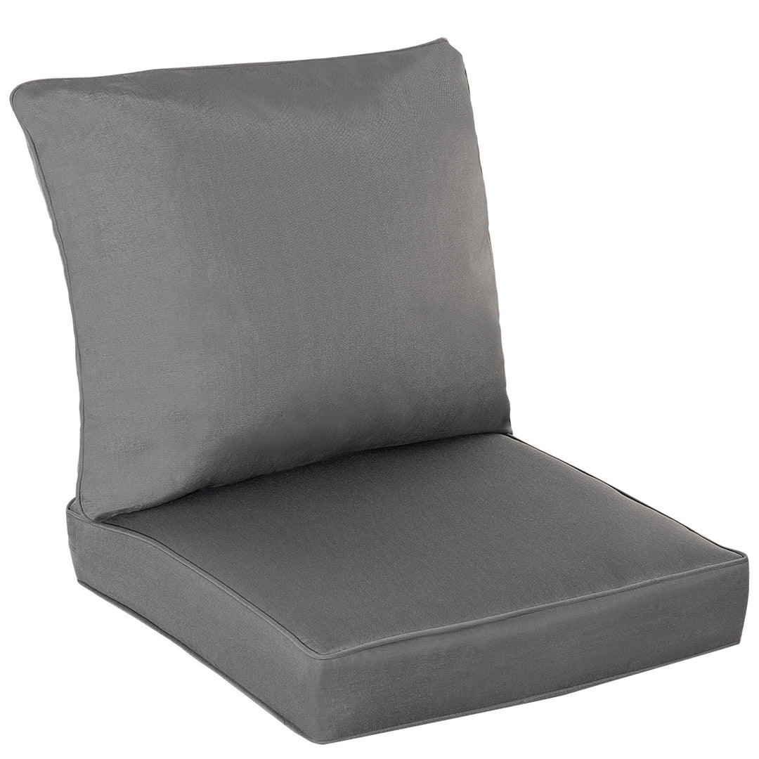 Outdoor Seat and Back Cushion Set Olefin Patio Deep Seating Chair Fade Resistant Replacement Cushion for Rattan Sofa 63L x 55W x 15Dcm