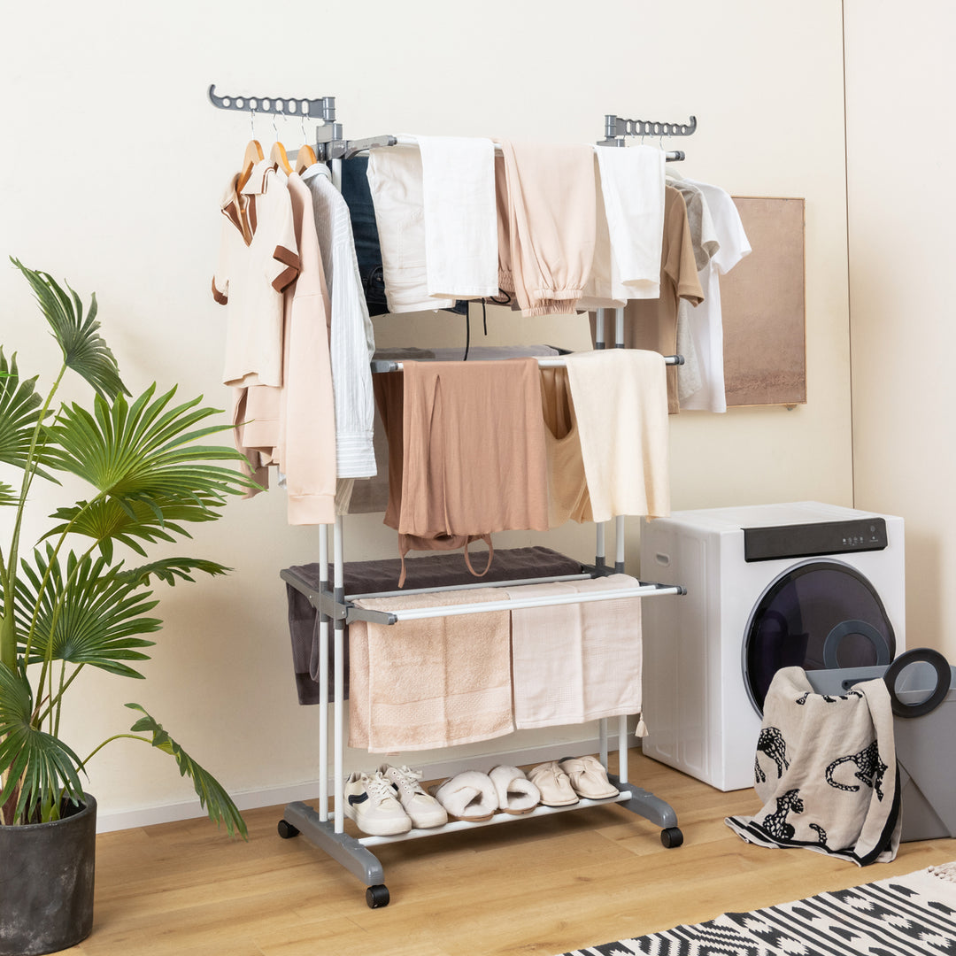 4-tier Clothes Drying Rack-Grey