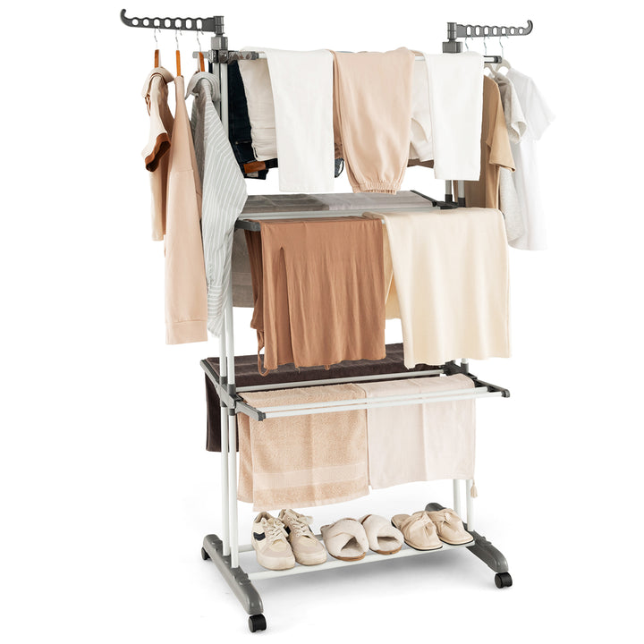 4-tier Clothes Drying Rack-Grey