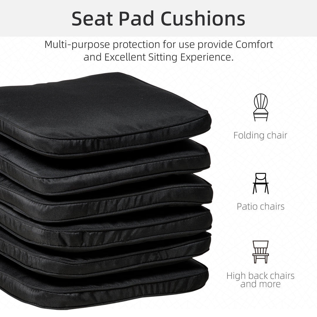 Set of 6 Seat Pads Chair Cushion Dining Chair w/ Straps Indoor Outdoor