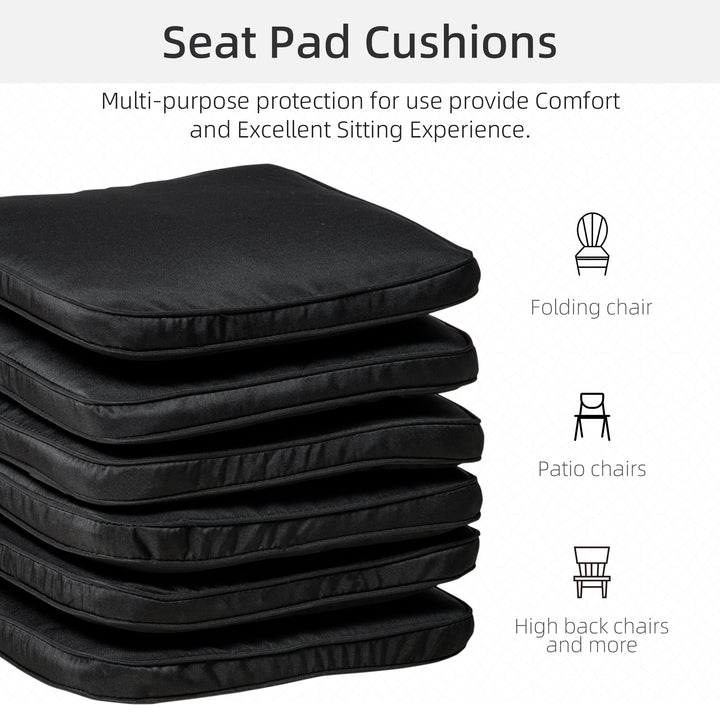 Set of 6 Seat Pads Chair Cushion Dining Chair w/ Straps Indoor Outdoor