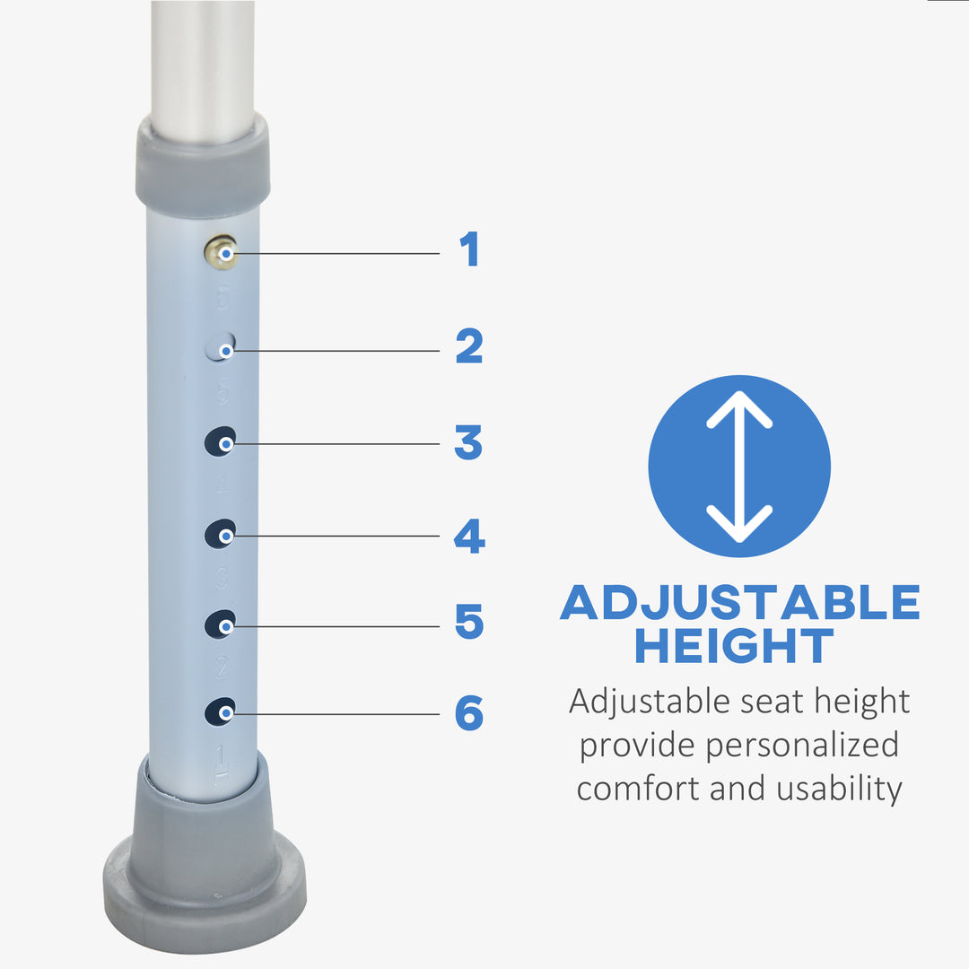 Adjustable Shower Bench with Back and Armrest