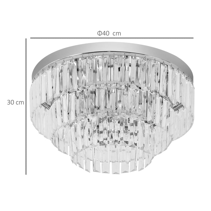 Round Crystal Ceiling Light 7 Lights Chandelier Mounted Fixture