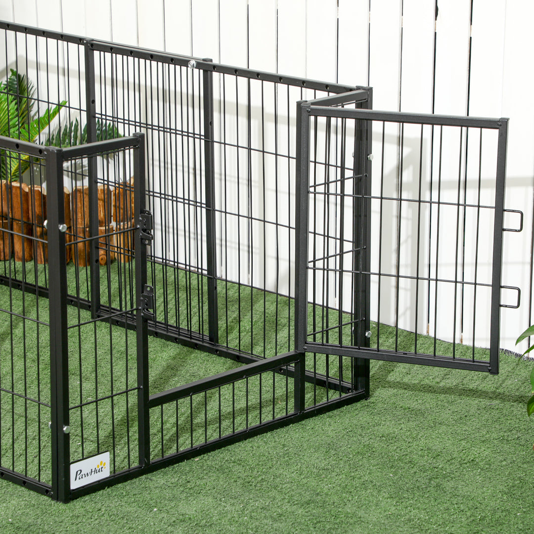 82.5-150 cm x 61 cm Heavy Duty Pet Playpen, 6 Panel Exercise Pen for Dogs, Adjustable Length, Indoor Outdoor, Small Sized Dogs