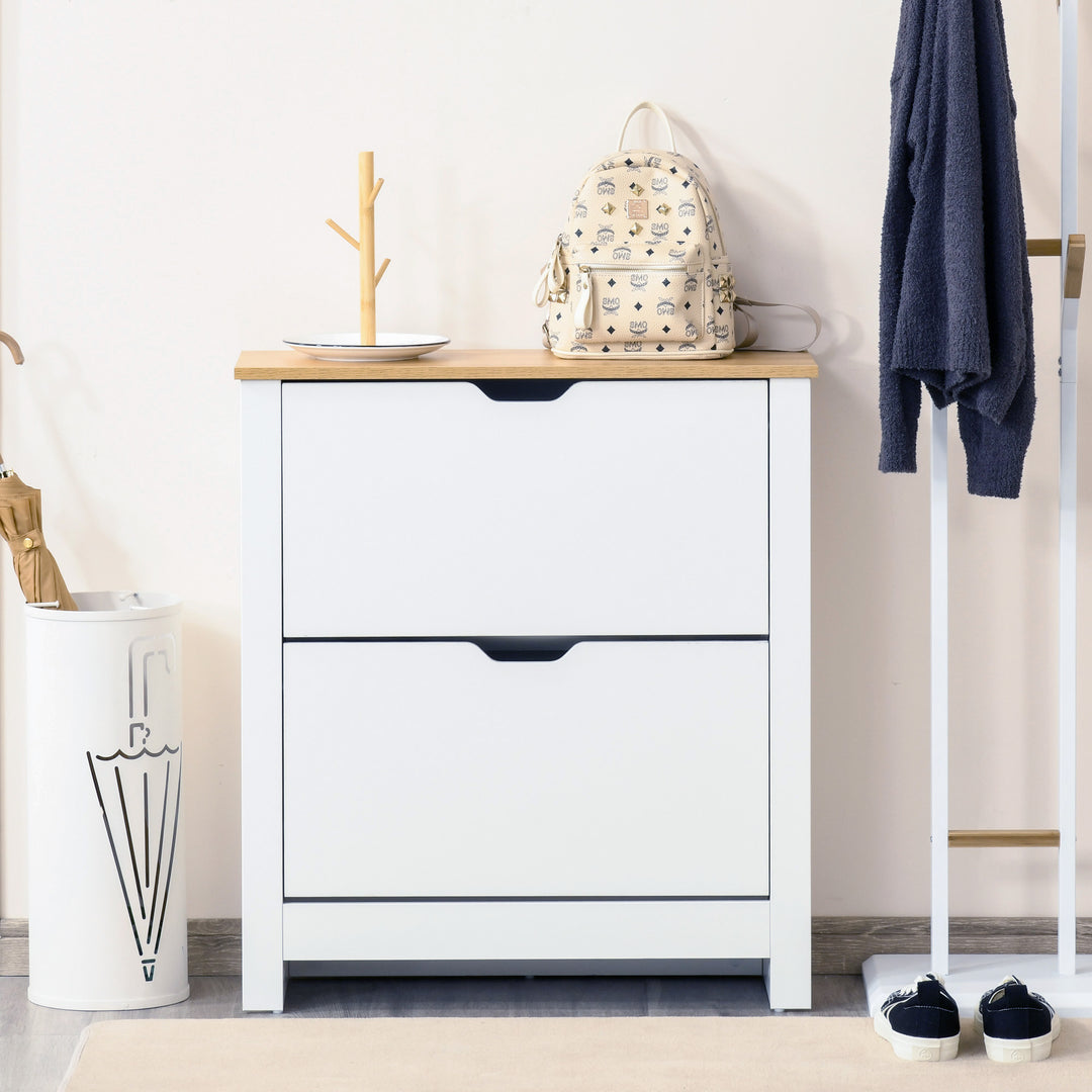 Shoe Storage Cabinet Modern Stylish Unit Furniture White