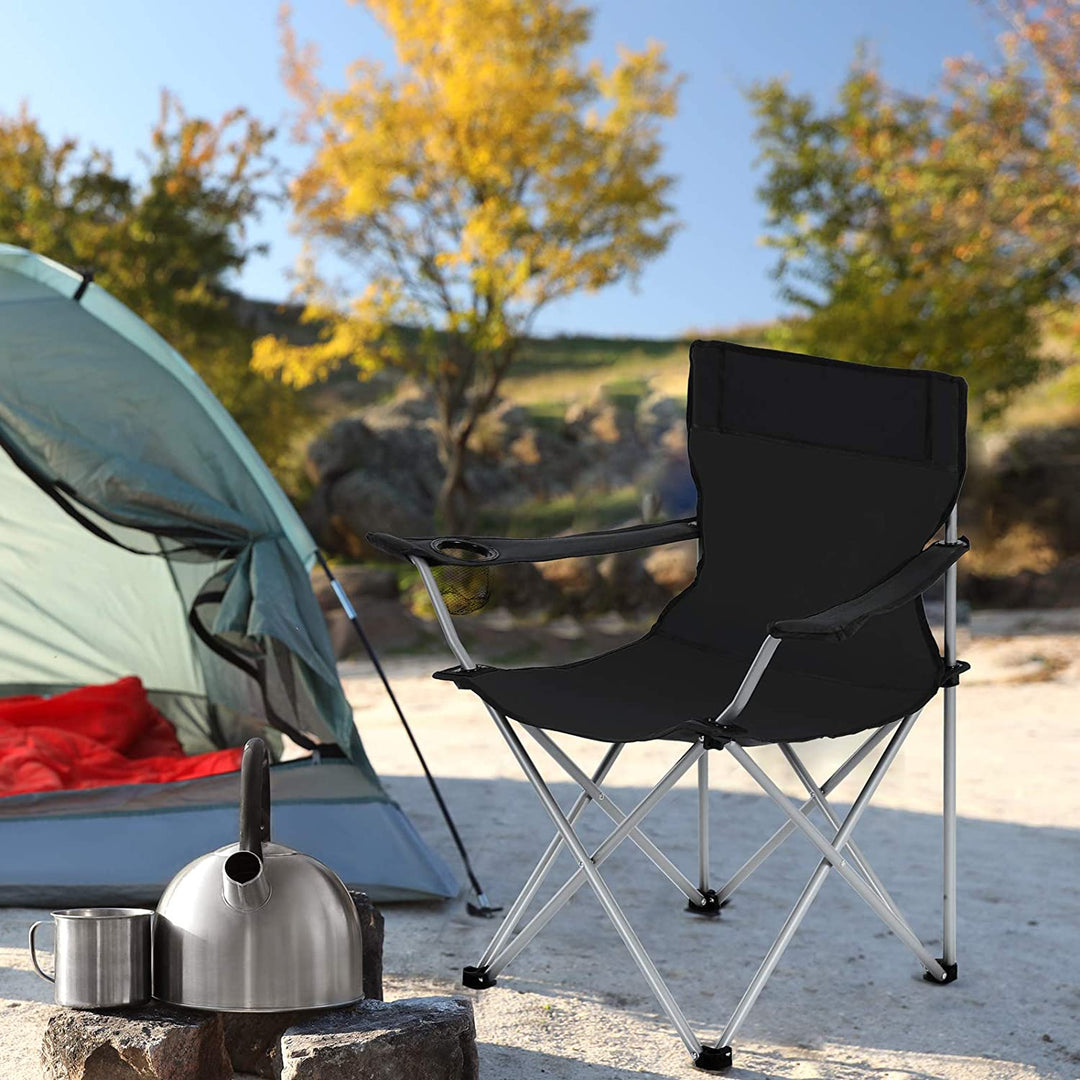Outdoor Chairs with Armrests and Cup Holder