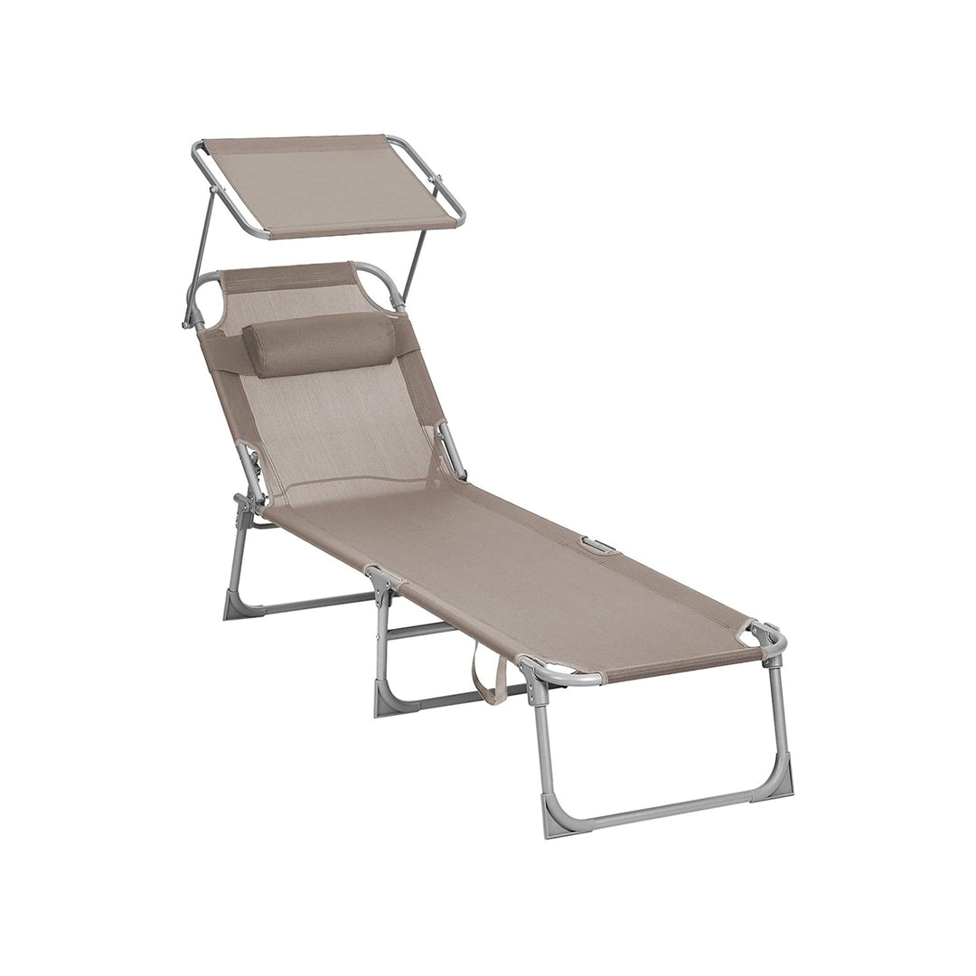 Foldable Sun Lounger with Headrest