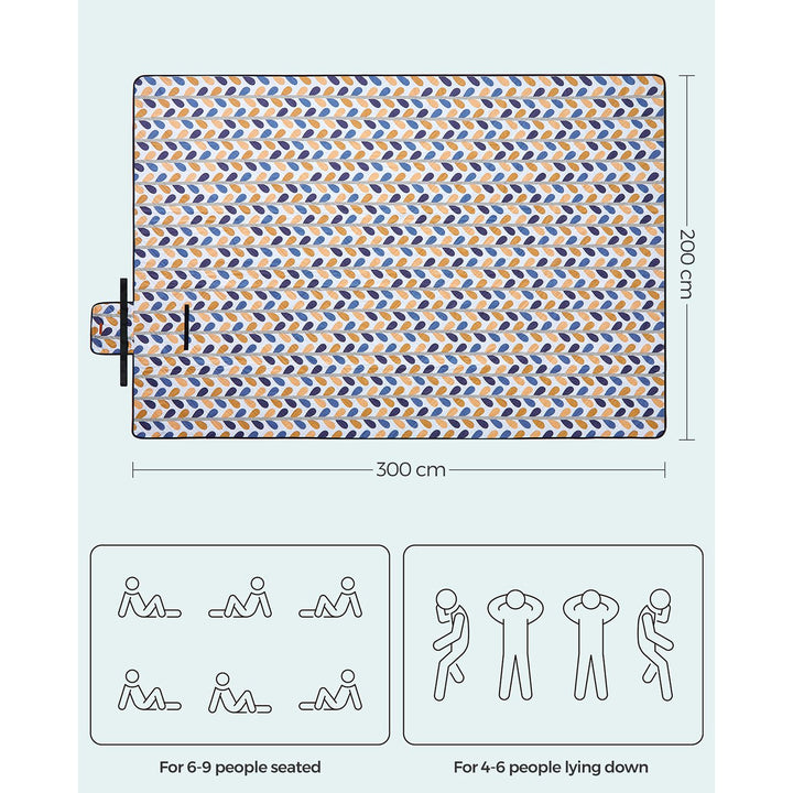 Picnic Blanket 300 x 200 cm Leaf Pattern