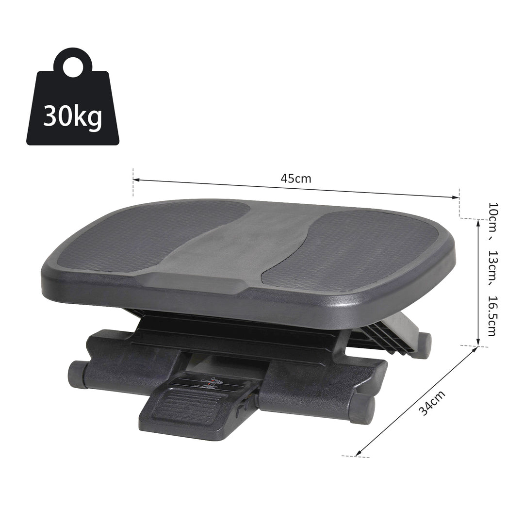 Footrest Adjustable Height & Angle 0-30 Degree for Better Posture at Office Black