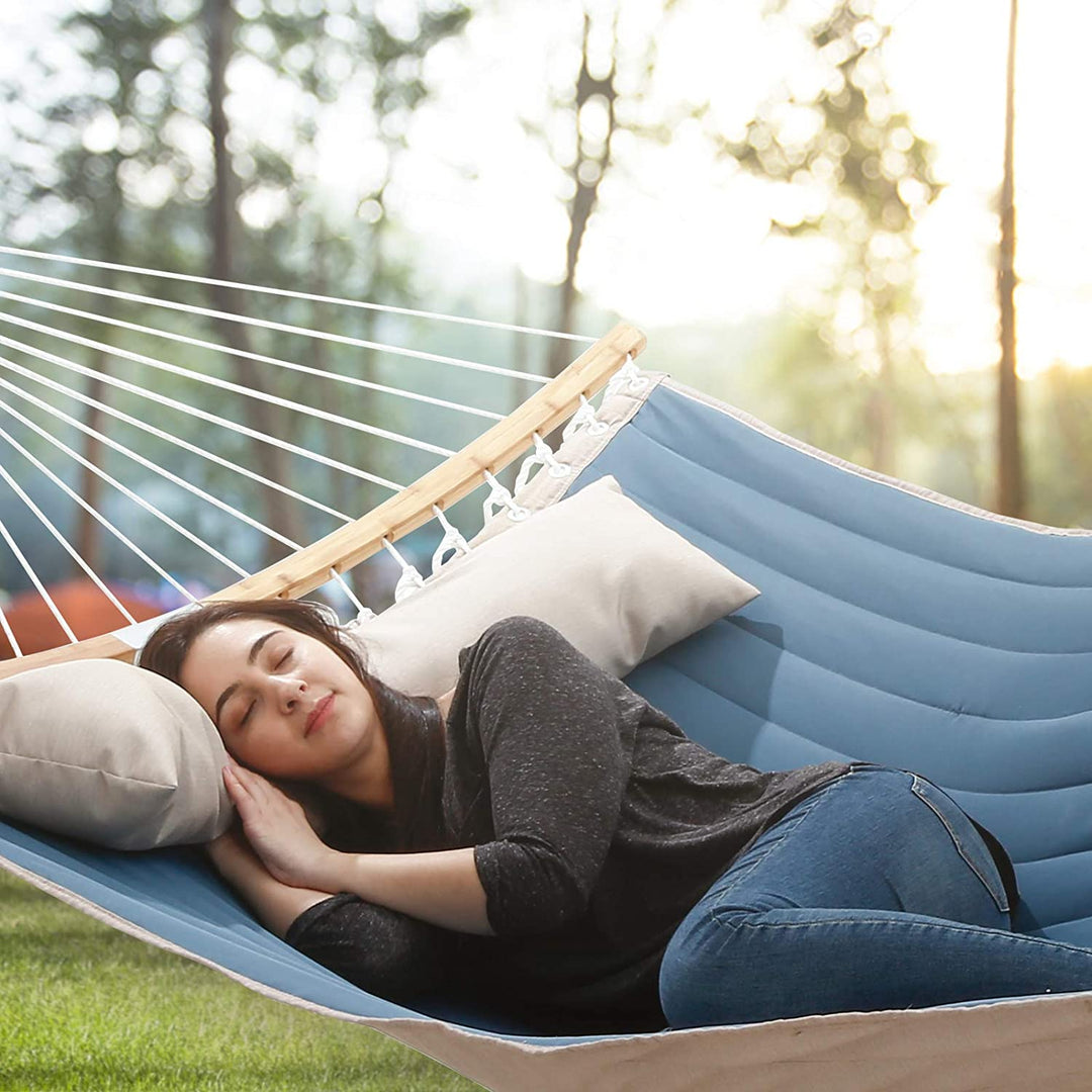 Blue Portable Hammock with Pillow