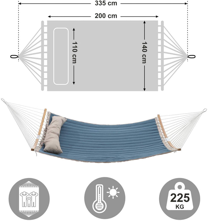 Blue Portable Hammock with Pillow